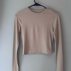 Chic Light Green Long Sleeve Women's Top Stretch Size Small